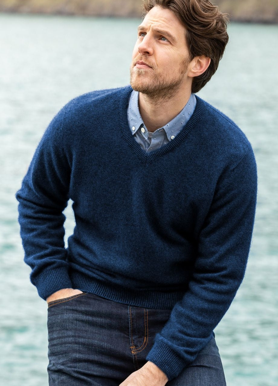 Noble Wilde Mens Oxford Vee - Maritime