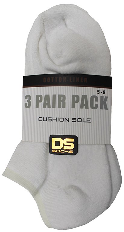 DS Sock Cushion Sole Liner 3pk - White