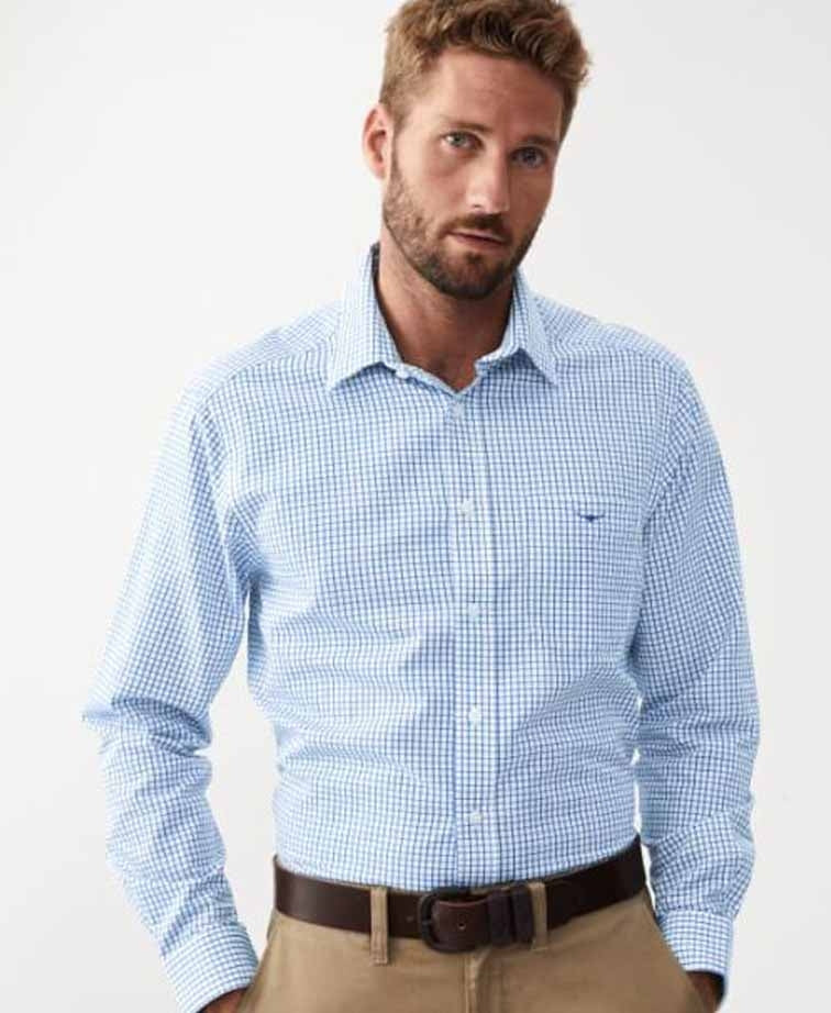 RMW Collins L/S Shirt - White/Blue