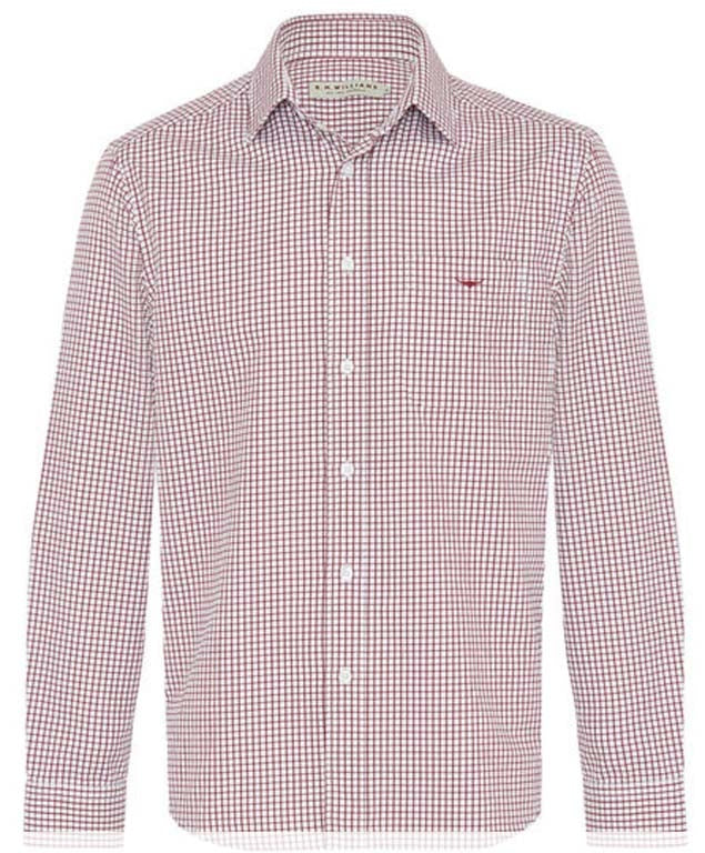 RMW Collins L/S Shirt - Burgundy/White