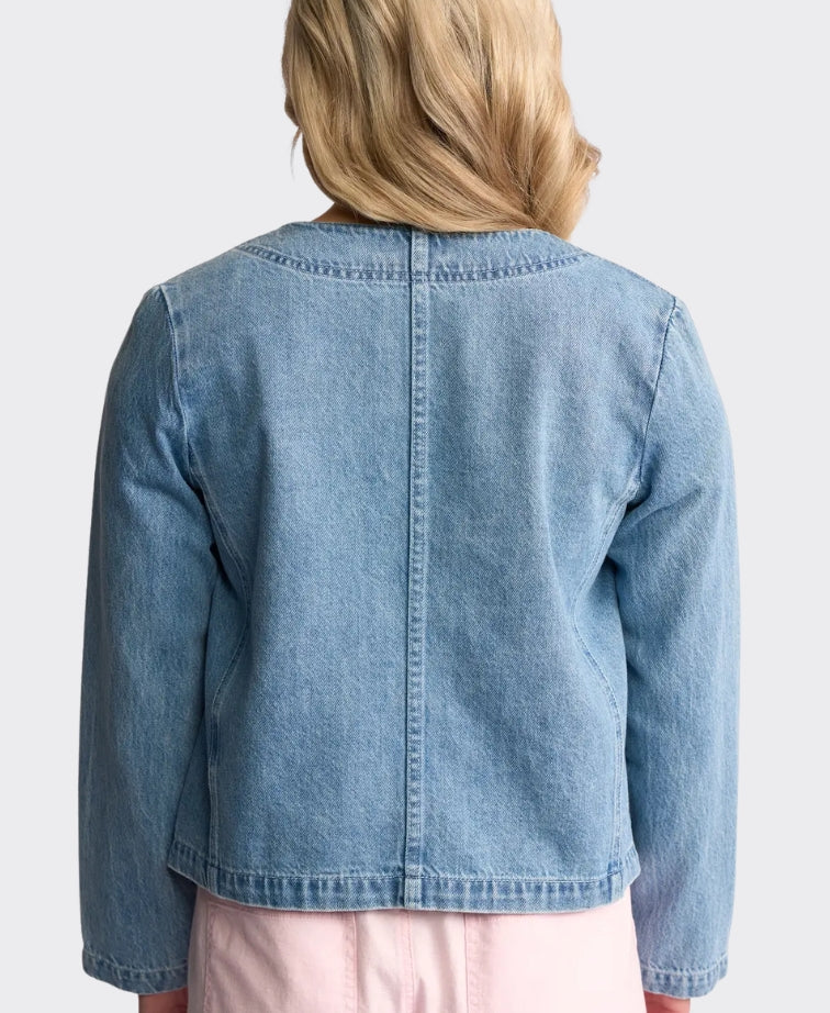 Vassalli Jacket Collarless Denim