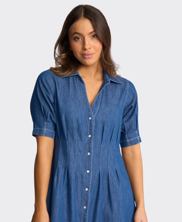 Vassalli Dress Addie Button Up with Pockets