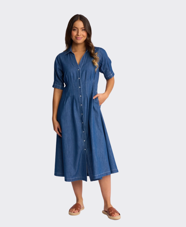 Vassalli Dress Addie Button Up with Pockets