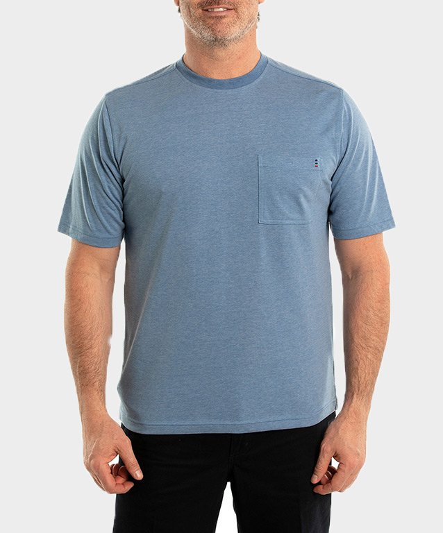 Breakaway Tee Kinnersly Crew - Lt Blue Marle