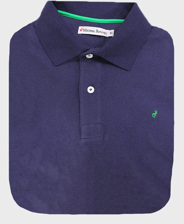 Michel Rouen Polo Pique Plain - Navy