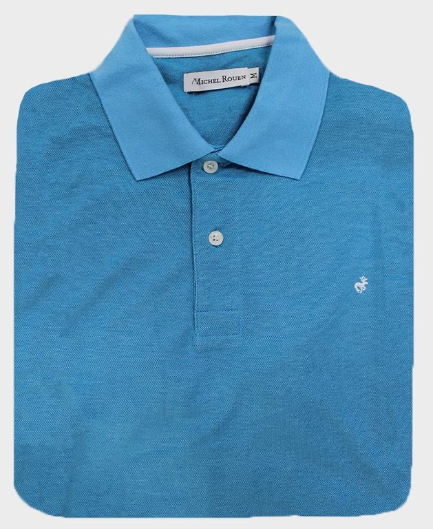 Michel Rouen Polo Pique Plain - Aqua