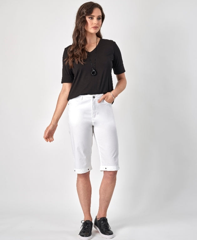 Vassalli Short Long Poplin - White