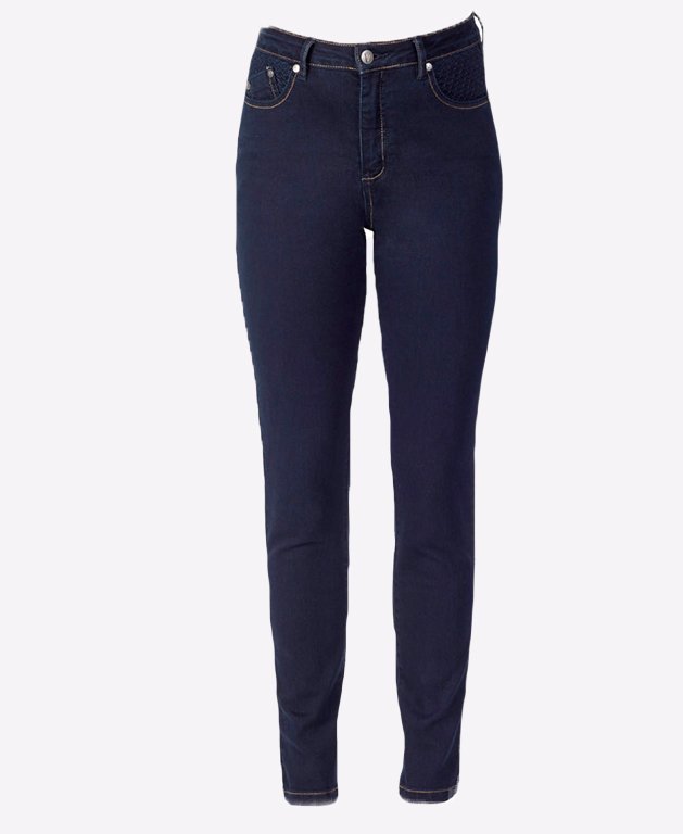 Vassalli Jean Basket Weave Skinny Leg - Indigo Denim