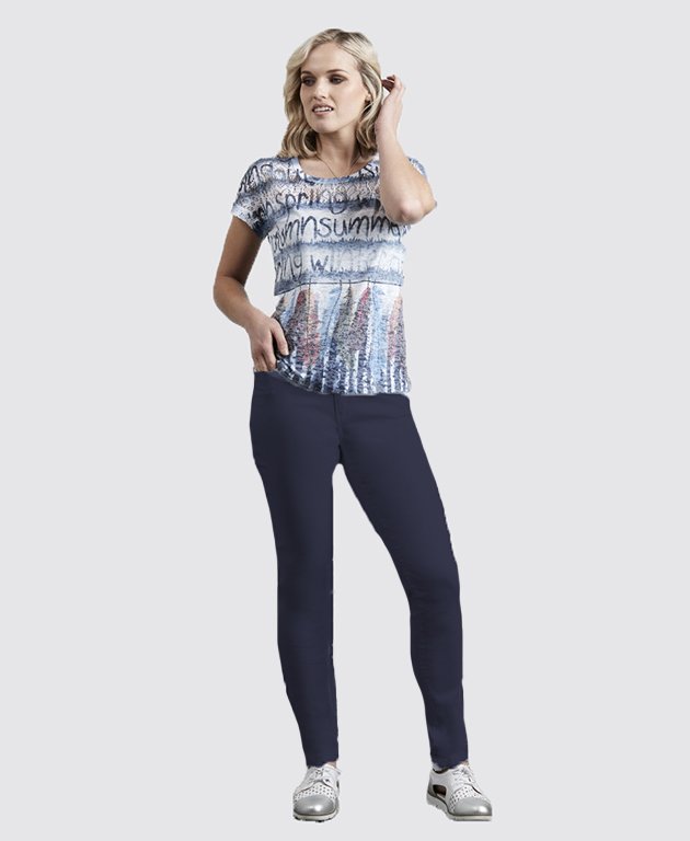 Vassalli Jean Basket Weave Skinny Leg - Indigo Denim