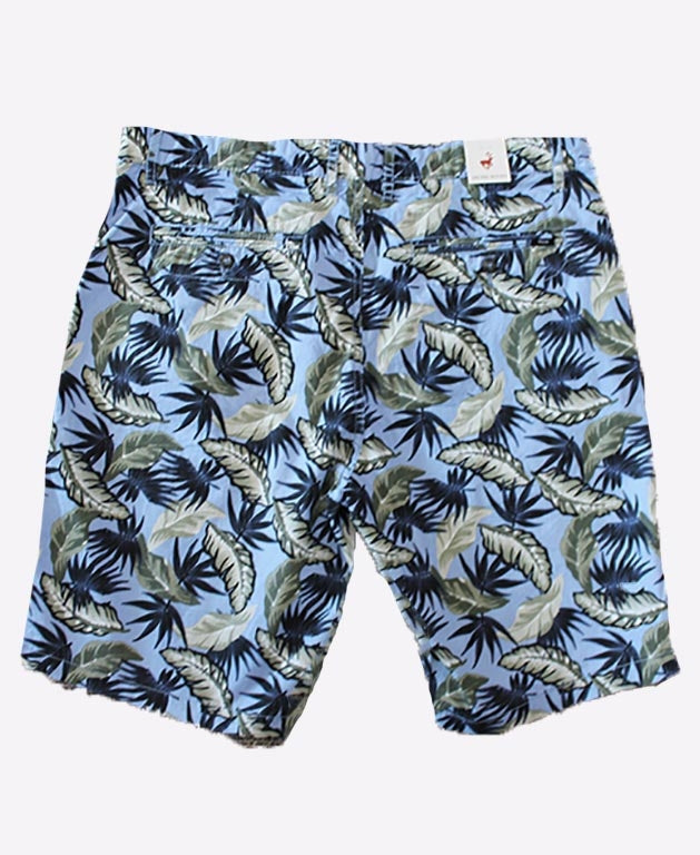 Michel Rouen Shorts Soft Wash Floral - Blue