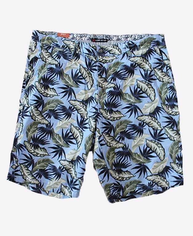 Michel Rouen Shorts Soft Wash Floral - Blue