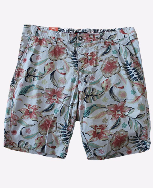 Michel Rouen Shorts Soft Wash Floral - Grey