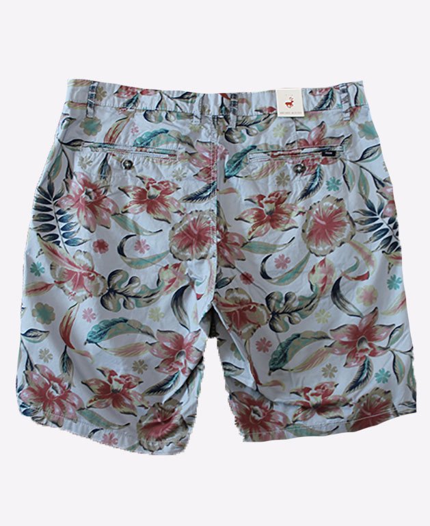 Michel Rouen Shorts Soft Wash Floral - Grey