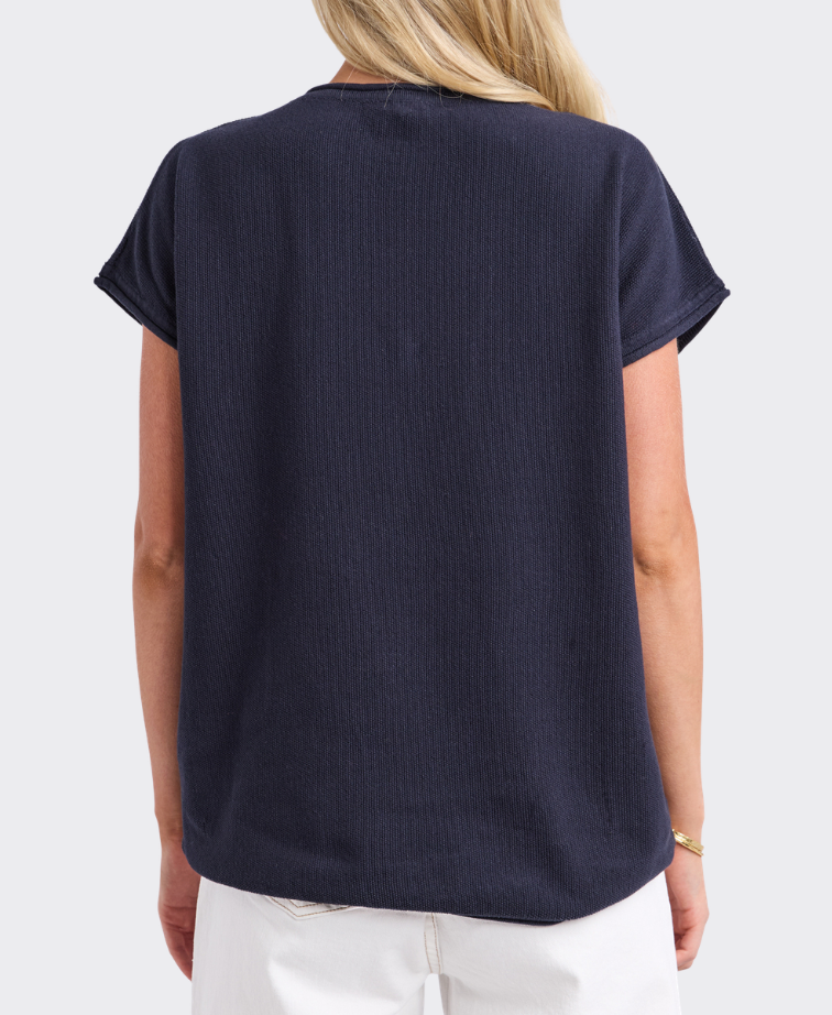 Elm Top Coral Dust Waffle Knit
