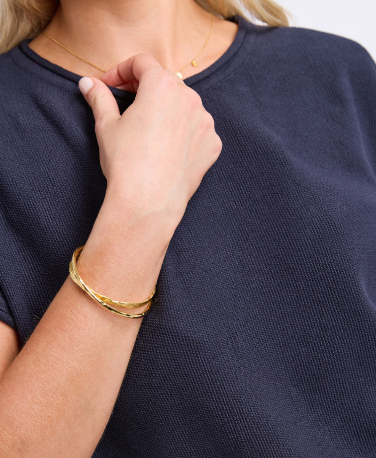 Elm Top Coral Dust Waffle Knit