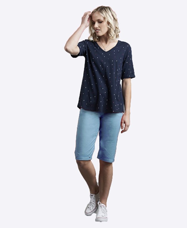Vassalli Short Long Poplin - Lagoon