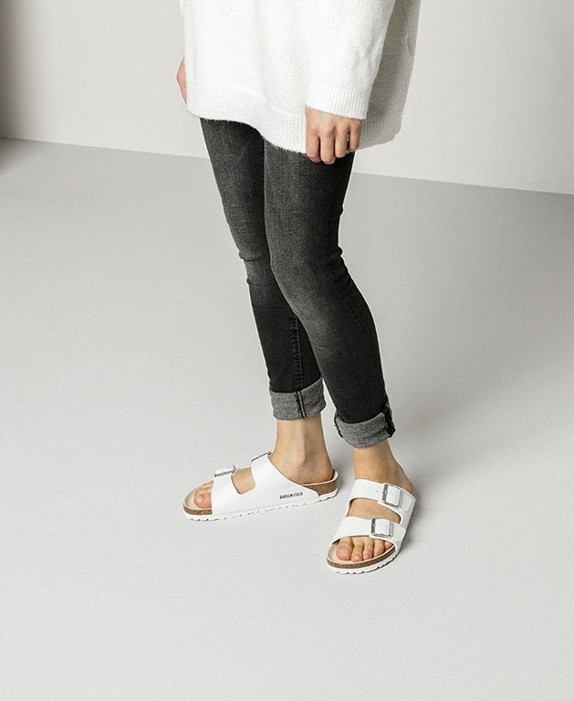 Birkenstock Arizona Birko-Flor White Narrow - White