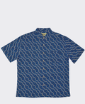 Kingston Grange Shirt S/S Bamboo Blue Snake Dreaming