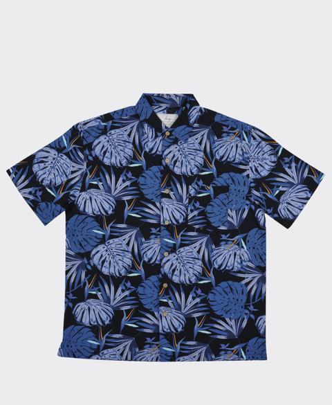 Kingston Grange Shirt S/S Bamboo Midnight Palms