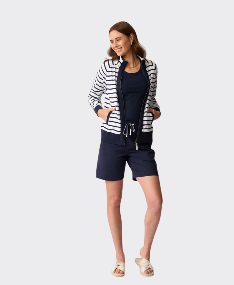 Charlie Jane Sweater Stripe Featherson Zip