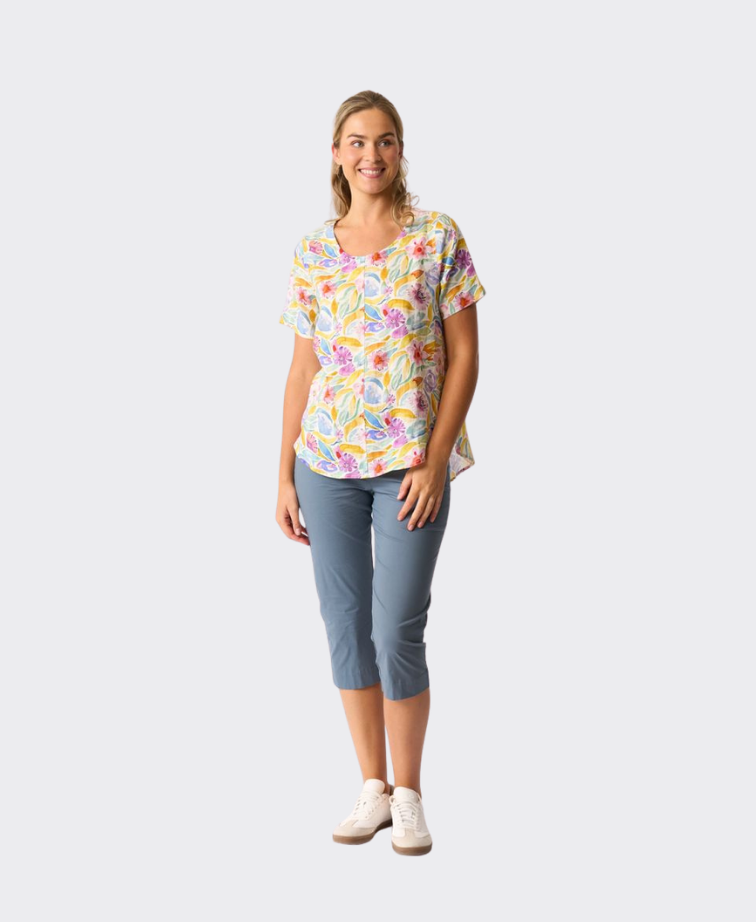 Preen Top Swing Up Down Hem Linen