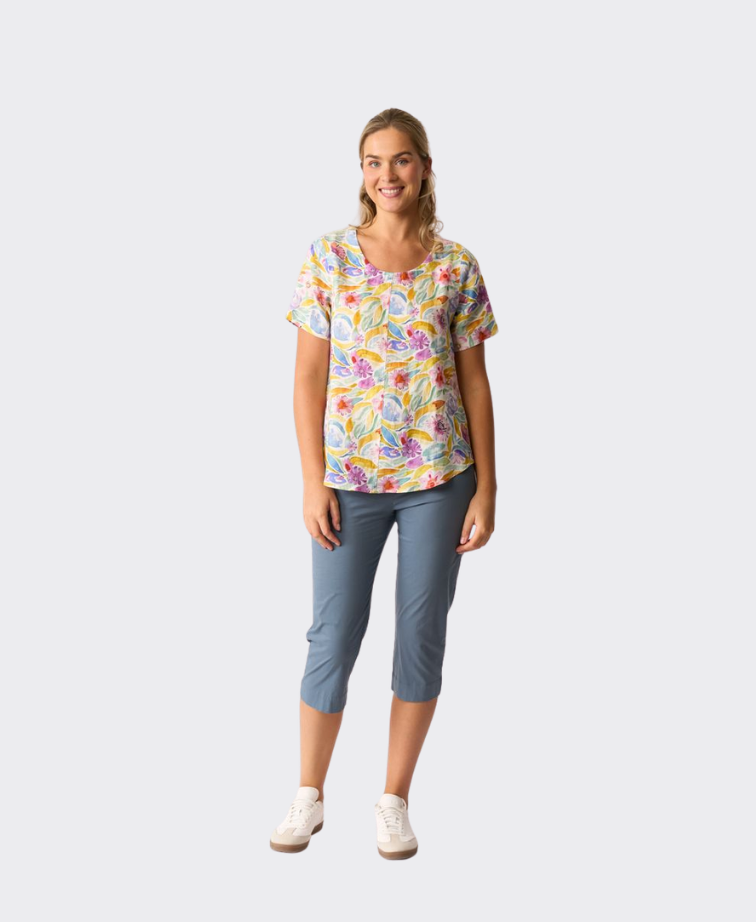 Preen Top Swing Up Down Hem Linen