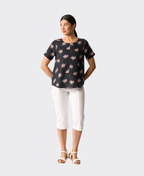 Preen Top Swing Up Down Hem Linen