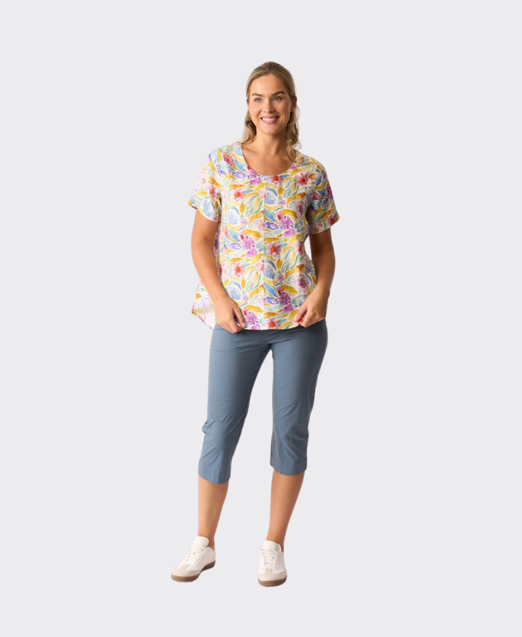 Preen Top Swing Up Down Hem Linen