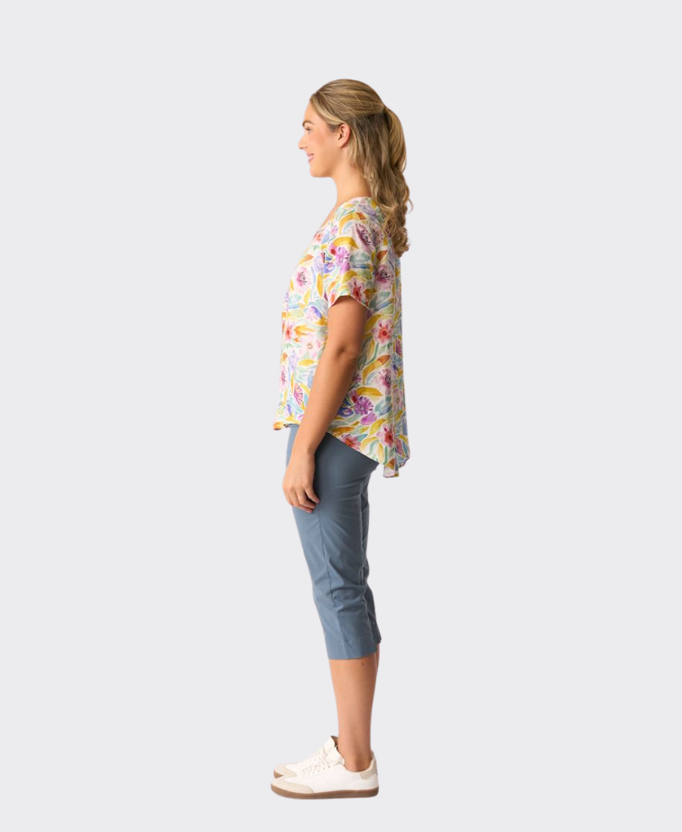 Preen Top Swing Up Down Hem Linen