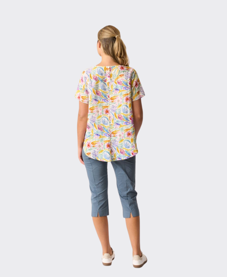 Preen Top Swing Up Down Hem Linen