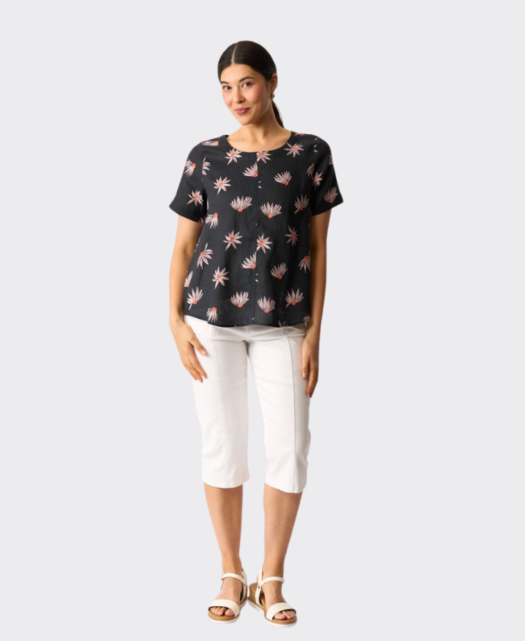 Preen Top Swing Up Down Hem Linen