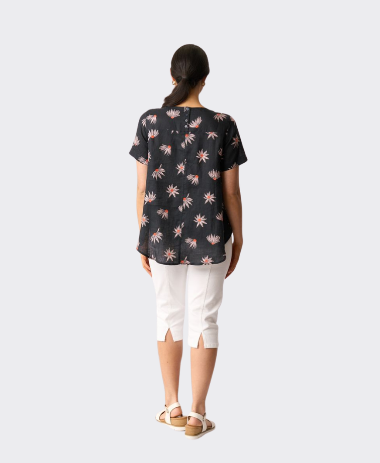 Preen Top Swing Up Down Hem Linen