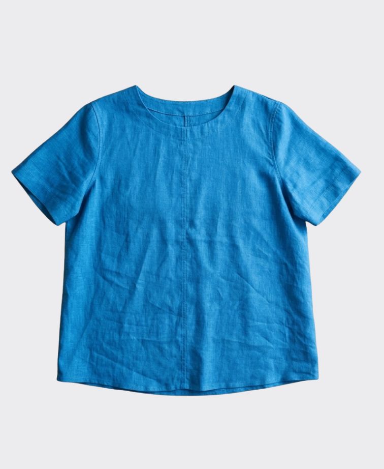 Preen Top Swing Up Down Hem Linen