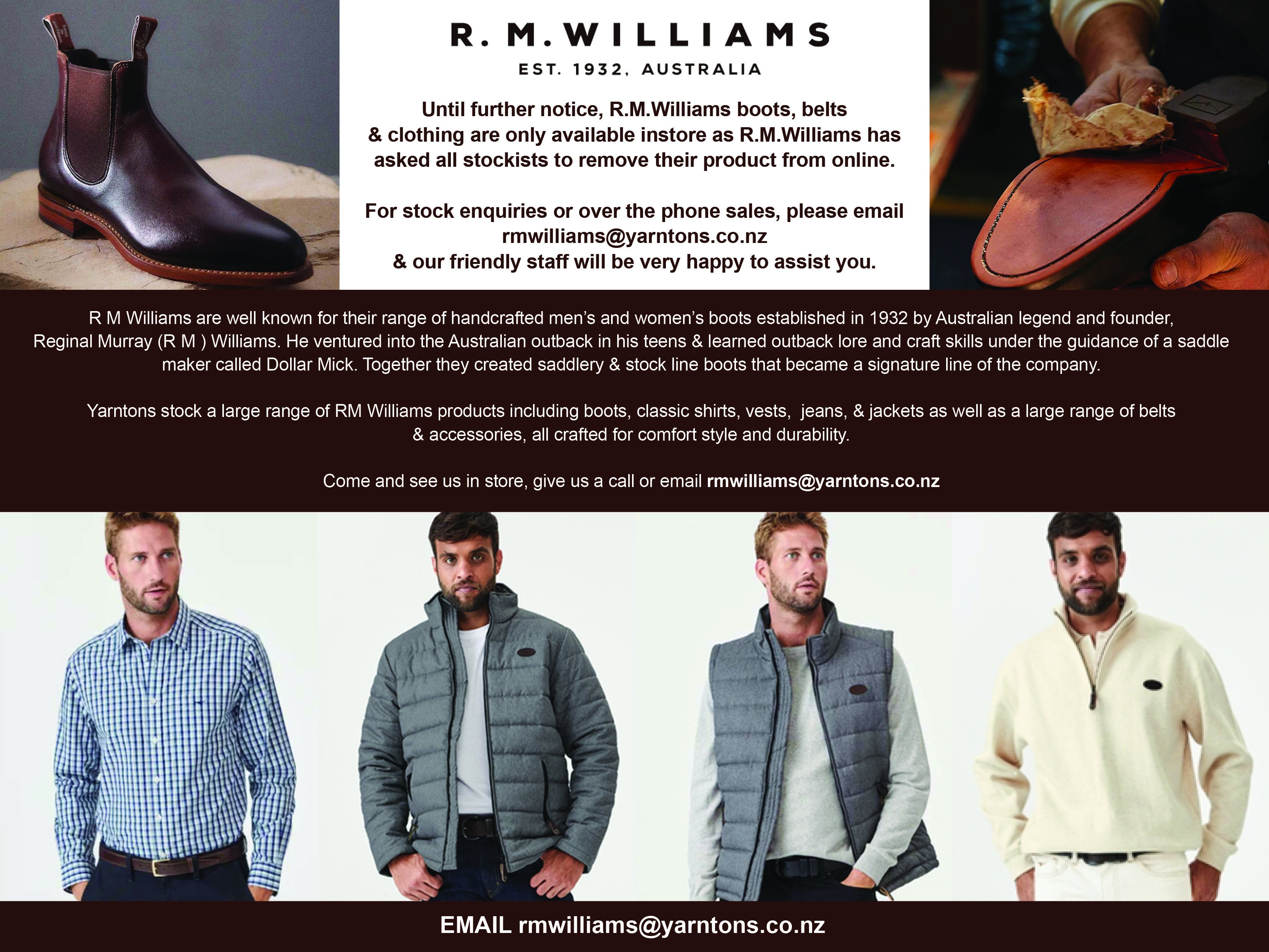 R.M. Williams products for sale