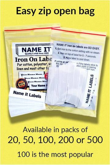 Writable Iron On Clothing Labels Pre-Cut Iron On Clothing Name Labels Tags  fo