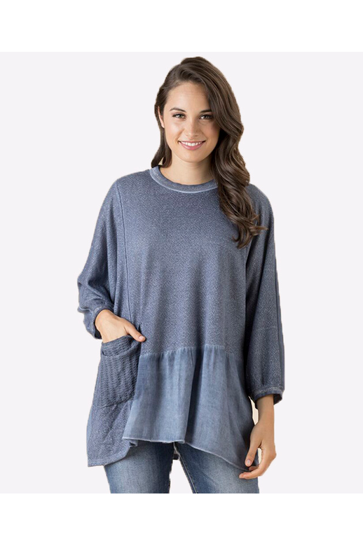 Threadz Top Knit Pocket Dyed