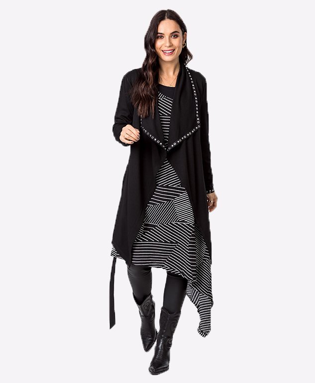 Democracy Jacket Waterfall Tape Trim BrandsLadies Yarntons New