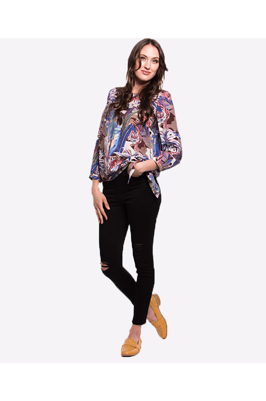 Zafina Top Sierra L/S Print Eyelet