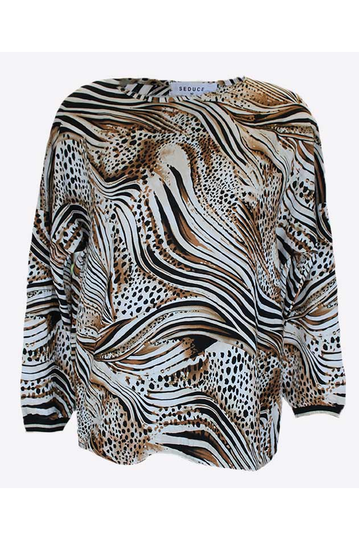 Seduce Top L/S Animal Print