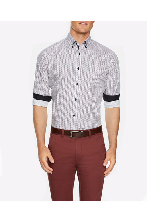 Tarocash Shirt L/S Finch Geo Print