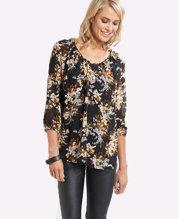 Memo Blouse Gathered Neck BrandsLadies Yarntons New Zealand’s