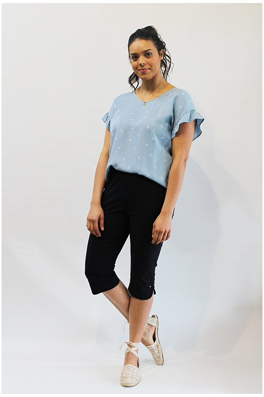 Threadz Pants Cropped Trimmed Pocket