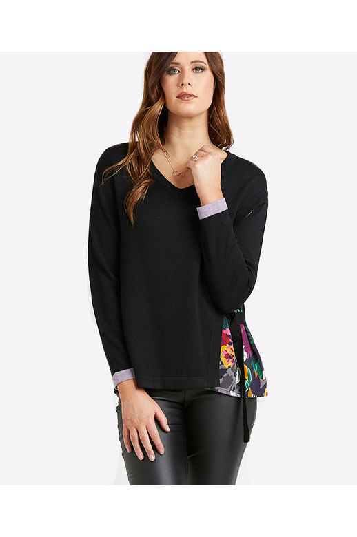 Memo Knit V Neck Side Tie