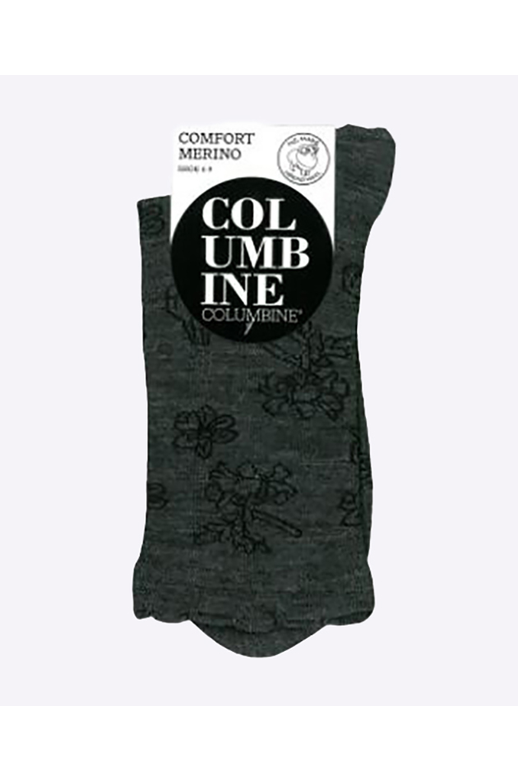Columbine Comfort Merino Crew Outline Flower
