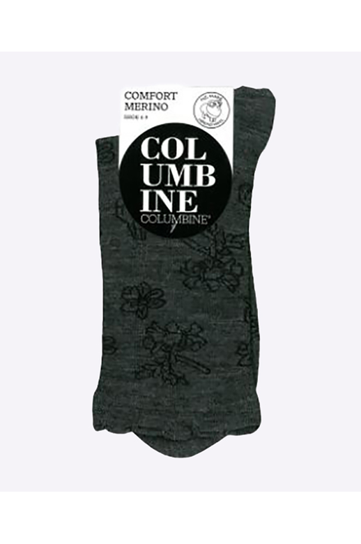 Columbine Comfort Merino Crew Outline Flower