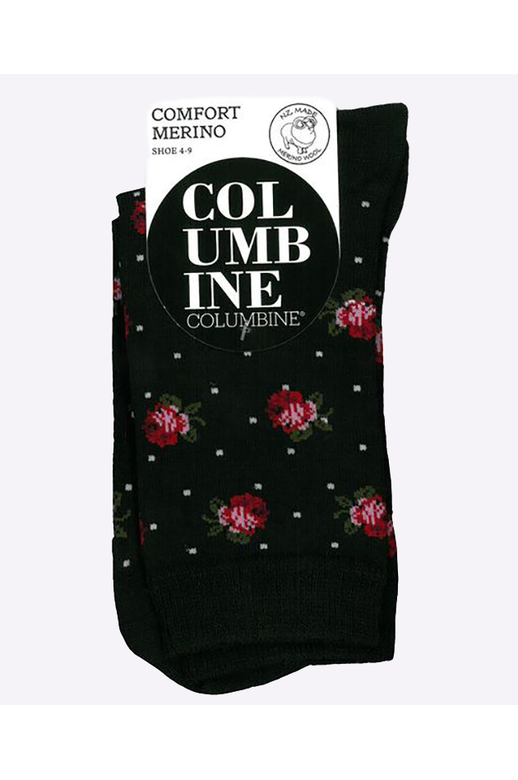 Columbine Comfort Merino Crew Flower Dot