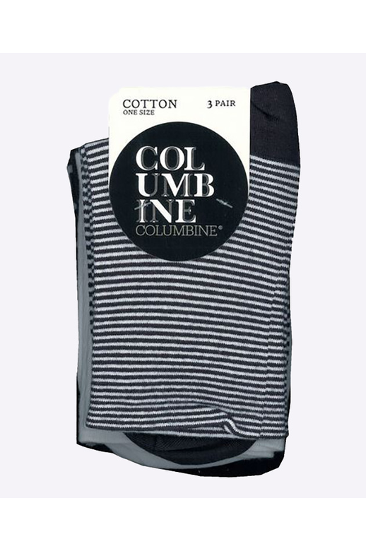 Columbine Cotton 3pk Crew Spot Stripe