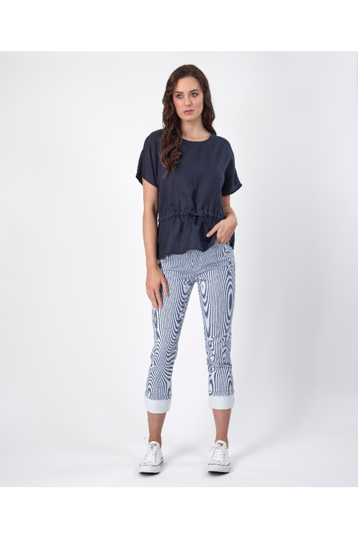 Vassalli Jean Stripe Trim Turn Up Cuff