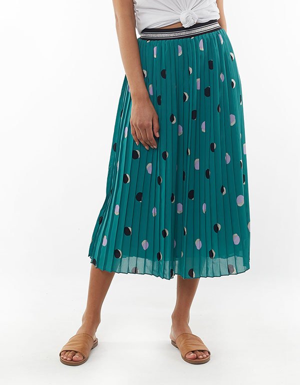 Elm Skirt Spotted Pleated BrandsLadiesElm Yarntons New Zealand