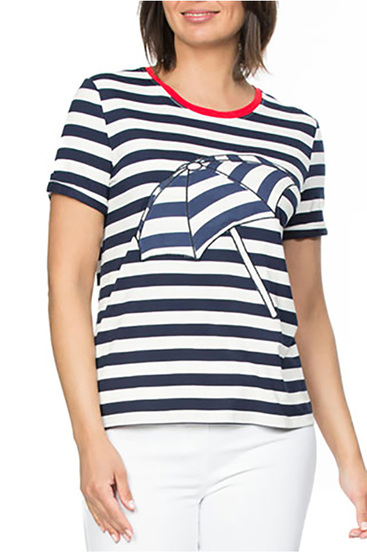 Threadz Tee Striped Umbrella Applique